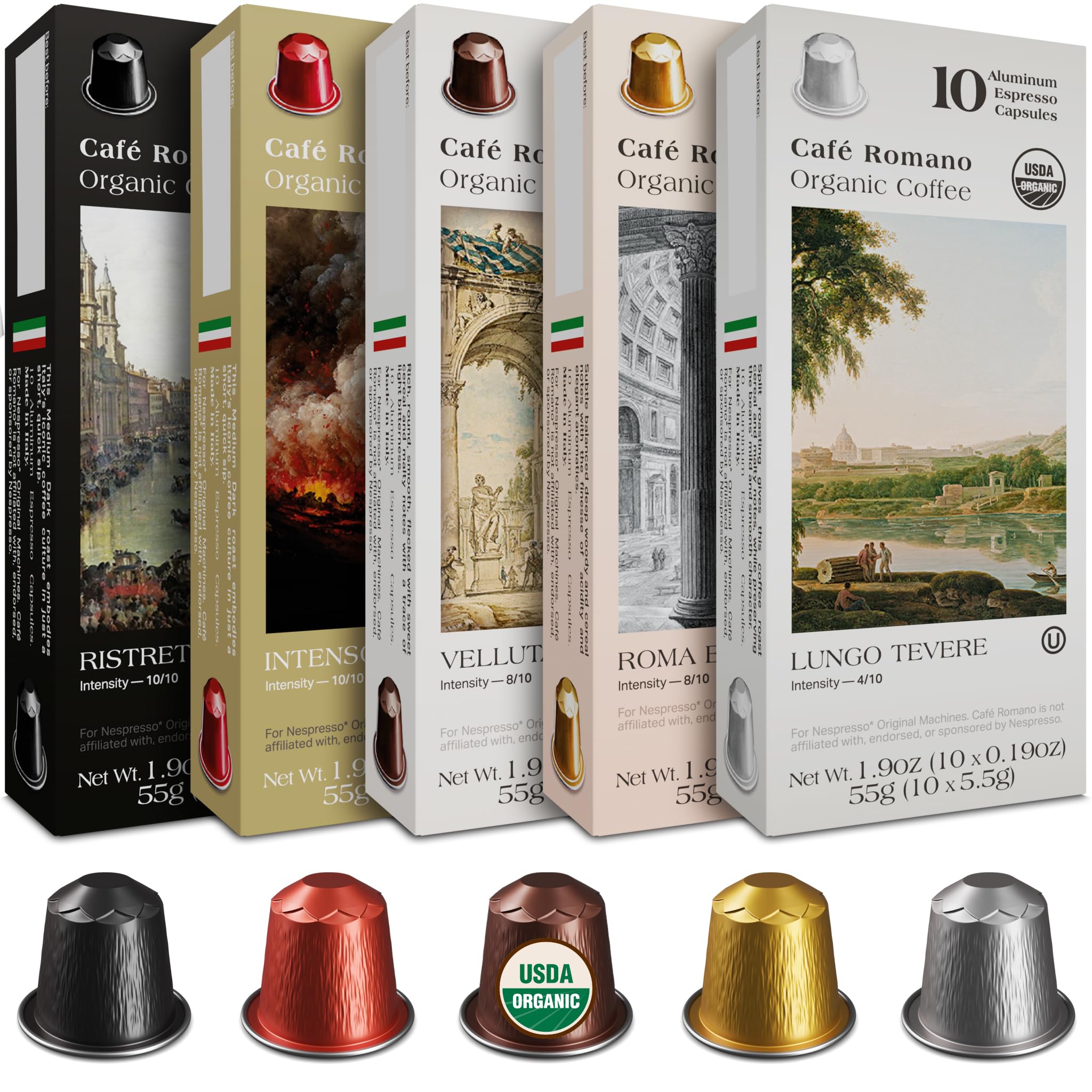 Amazon.com: Organic USDA Café Romano Coffee Aluminum Espresso Pods